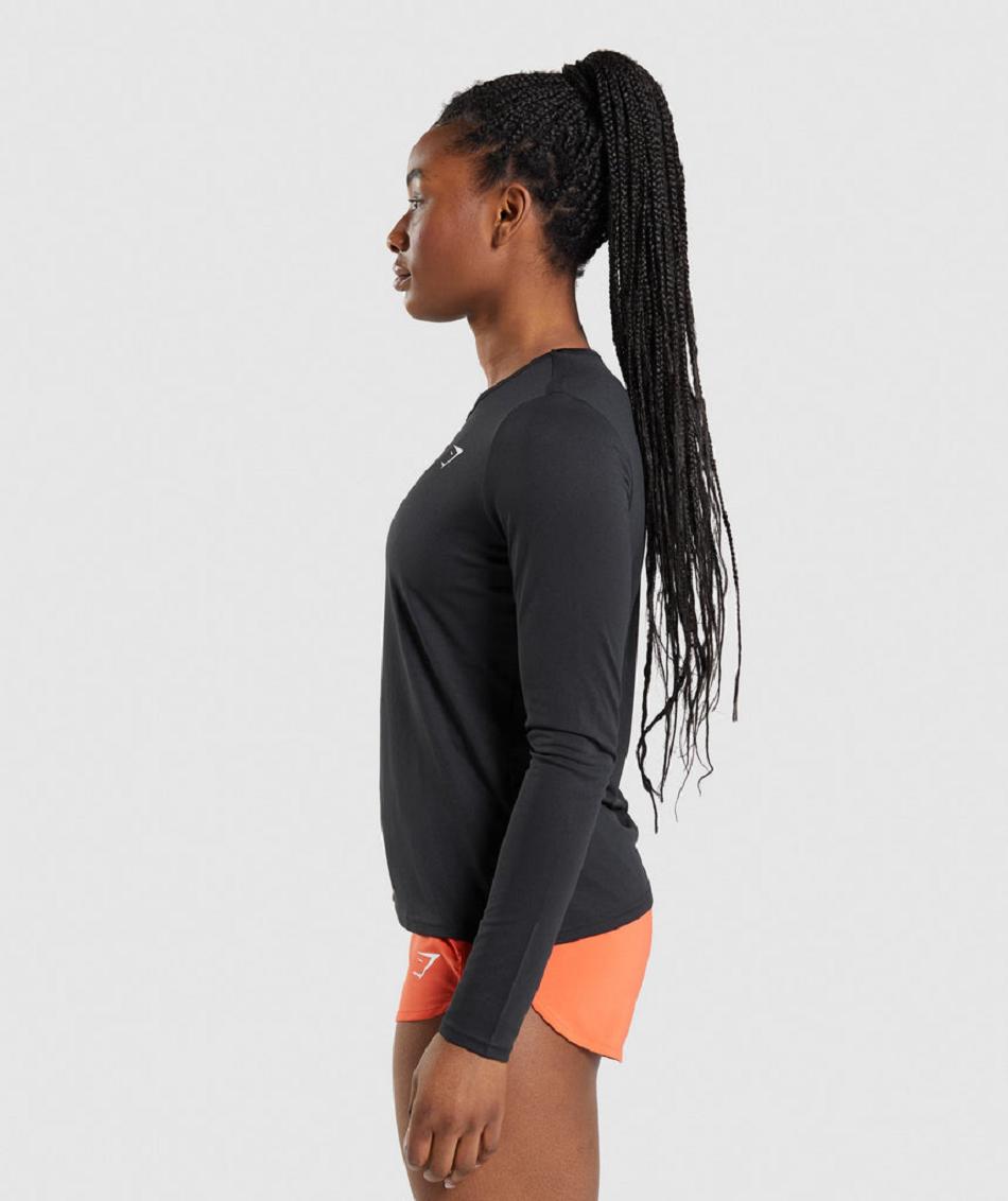 Long Sleeve Gymshark Entrenamiento Mujer Negras | CO 2289VRW